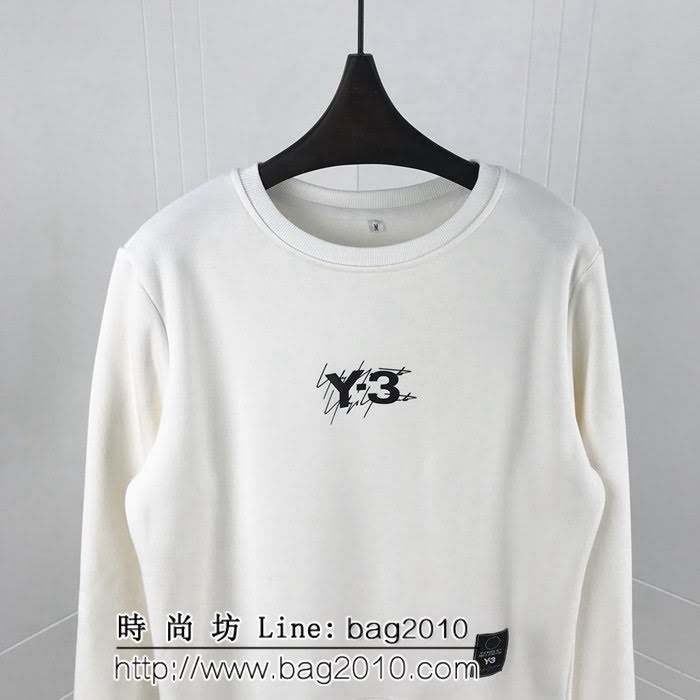 Y-3山本耀司 18ss秋冬新款 前後logo壓膠印花 簡約百搭款 純棉加絨衛衣 男女同款 ydi1815